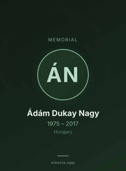 Memorial portrait of Ádám Dukay Nagy