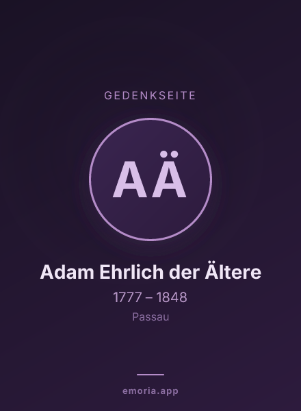 Gedenkportrait von Adam Ehrlich der Ältere