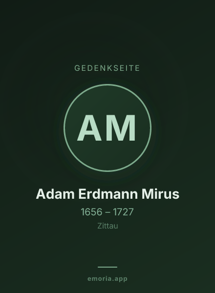 Gedenkportrait von Adam Erdmann Mirus