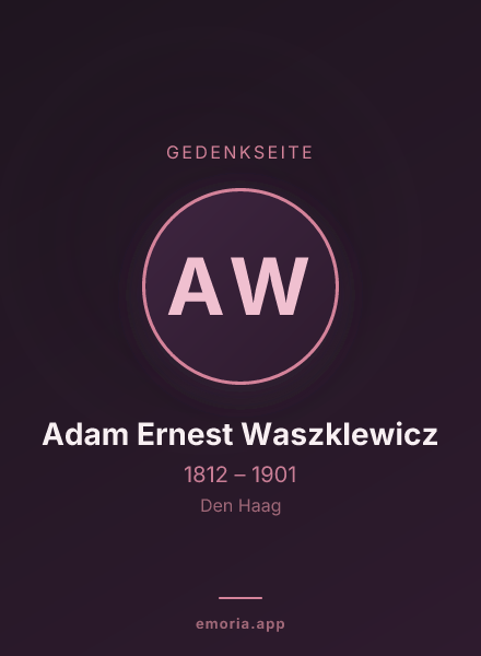 Gedenkportrait von Adam Ernest Waszklewicz