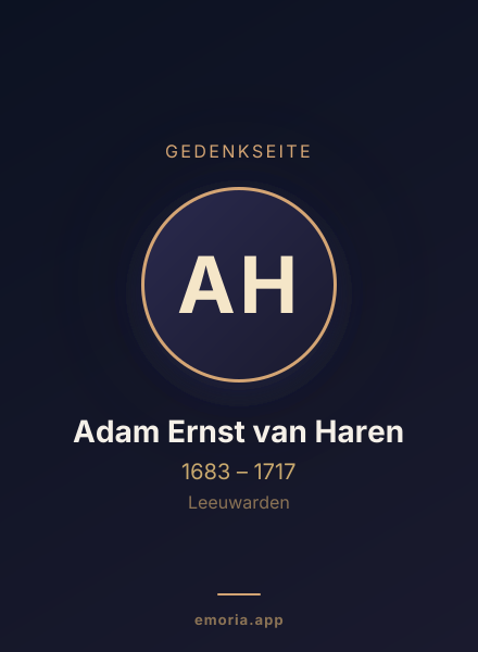Gedenkportrait von Adam Ernst van Haren