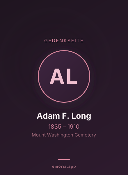 Gedenkportrait von Adam F. Long