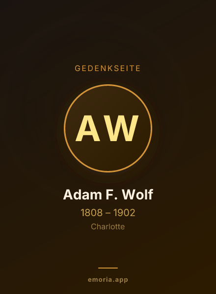 Gedenkportrait von Adam F. Wolf