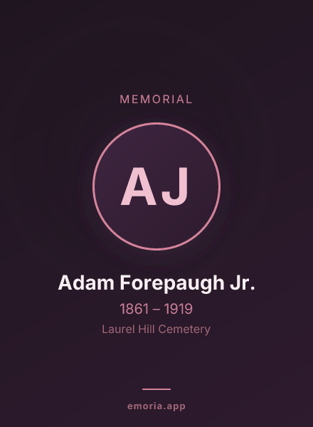 Memorial portrait of Adam Forepaugh Jr.