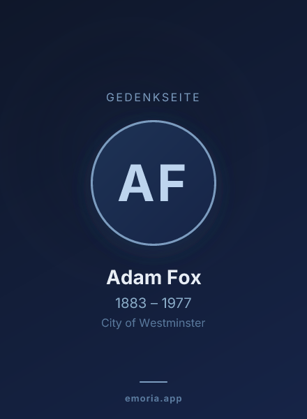 Gedenkportrait von Adam Fox