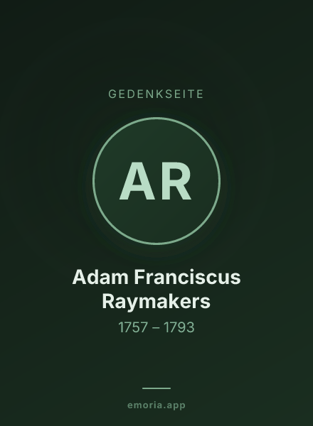 Gedenkportrait von Adam Franciscus Raymakers