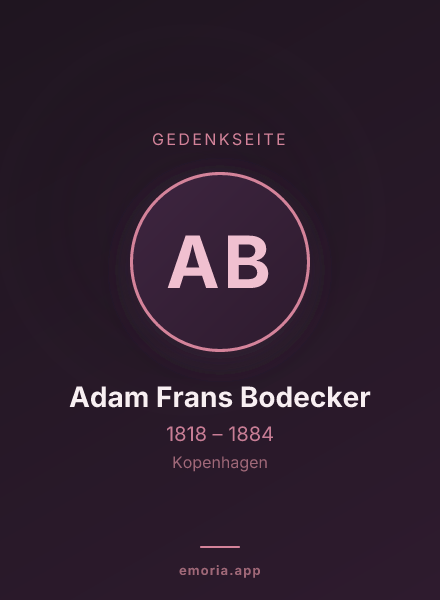 Gedenkportrait von Adam Frans Bodecker
