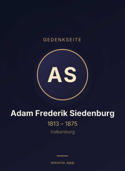 Gedenkportrait von Adam Frederik Siedenburg