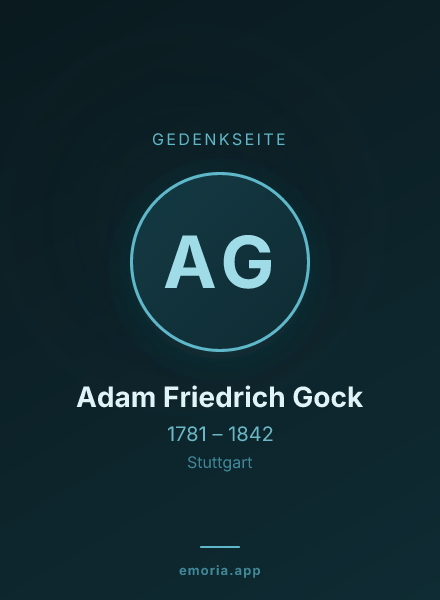 Gedenkportrait von Adam Friedrich Gock