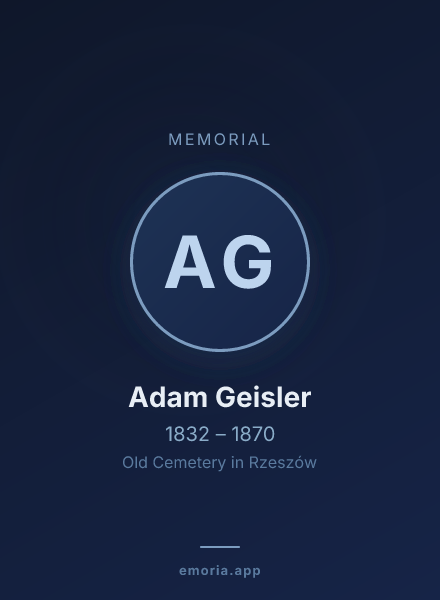 Memorial portrait of Adam Geisler