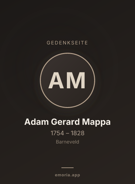 Gedenkportrait von Adam Gerard Mappa