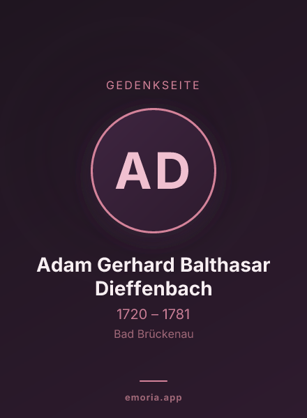 Gedenkportrait von Adam Gerhard Balthasar Dieffenbach