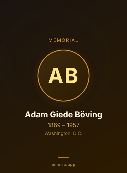 Memorial portrait of Adam Giede Böving