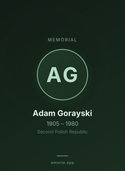 Memorial portrait of Adam Gorayski