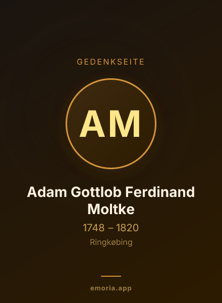 Gedenkportrait von Adam Gottlob Ferdinand Moltke
