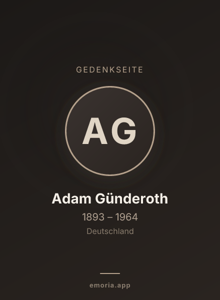 Gedenkportrait von Adam Günderoth