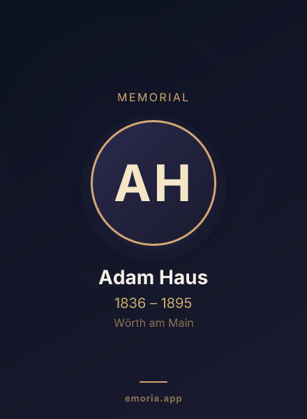 Memorial portrait of Adam Haus