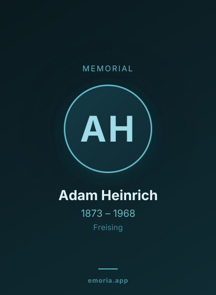 Memorial portrait of Adam Heinrich