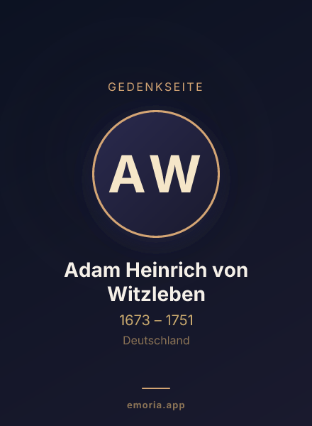 Gedenkportrait von Adam Heinrich von Witzleben