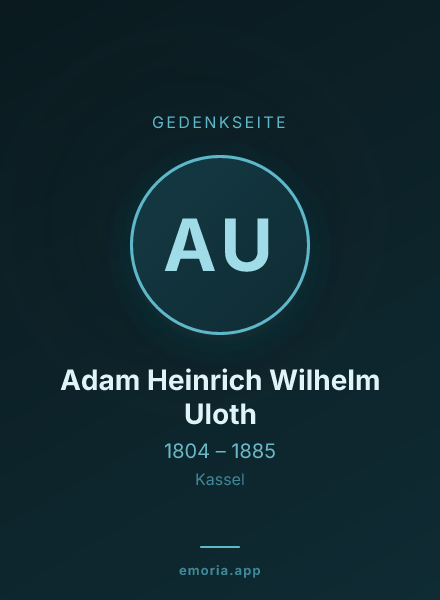 Gedenkportrait von Adam Heinrich Wilhelm Uloth
