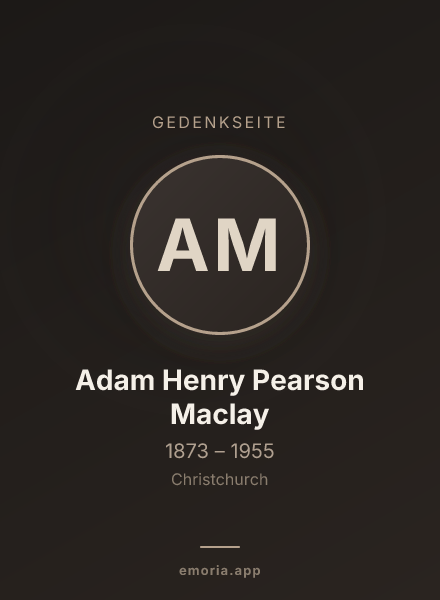 Gedenkportrait von Adam Henry Pearson Maclay