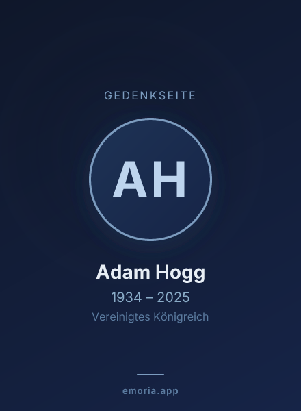 Gedenkportrait von Adam Hogg