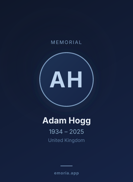 Memorial portrait of Adam Hogg