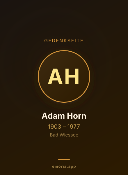 Gedenkportrait von Adam Horn