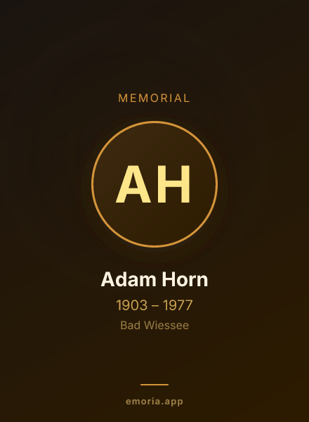 Memorial portrait of Adam Horn