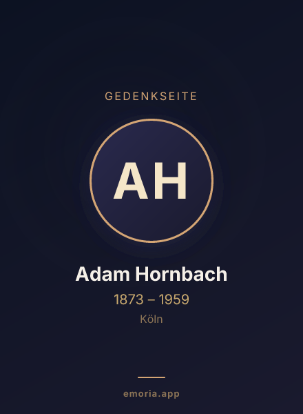 Gedenkportrait von Adam Hornbach