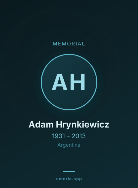 Memorial portrait of Adam Hrynkiewicz