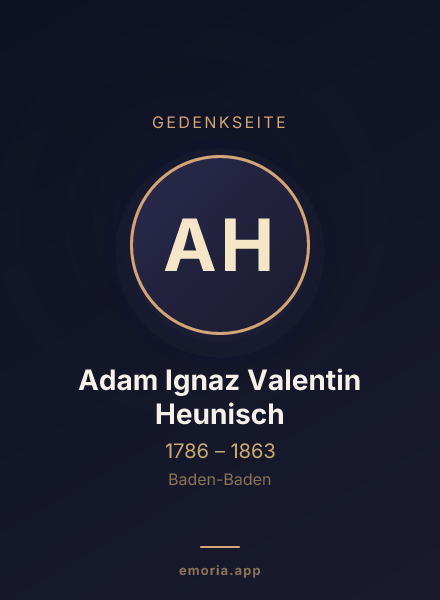 Gedenkportrait von Adam Ignaz Valentin Heunisch