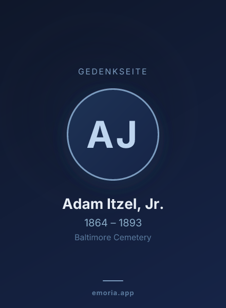 Gedenkportrait von Adam Itzel, Jr.