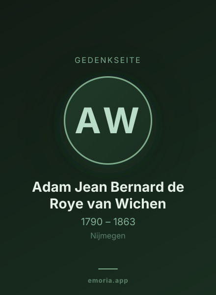Gedenkportrait von Adam Jean Bernard de Roye van Wichen