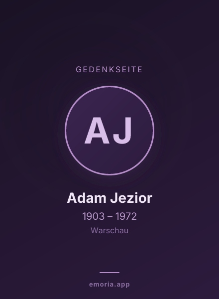 Gedenkportrait von Adam Jezior