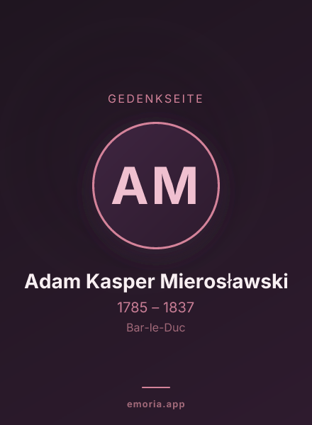 Gedenkportrait von Adam Kasper Mierosławski