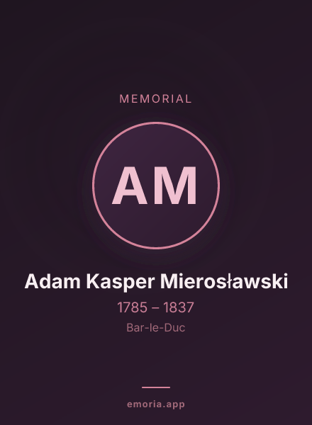Memorial portrait of Adam Kasper Mierosławski
