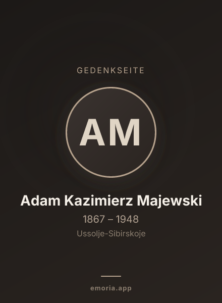 Gedenkportrait von Adam Kazimierz Majewski