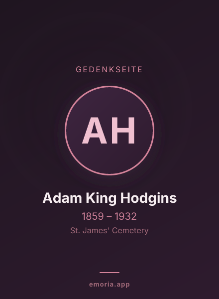 Gedenkportrait von Adam King Hodgins