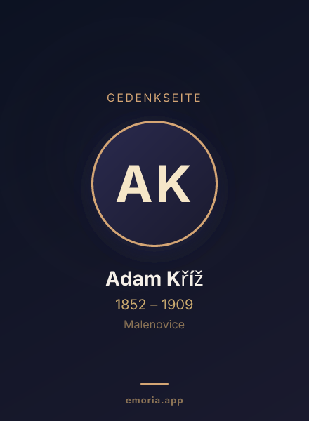 Gedenkportrait von Adam Kříž