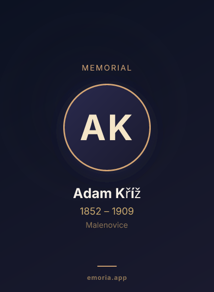 Memorial portrait of Adam Kříž