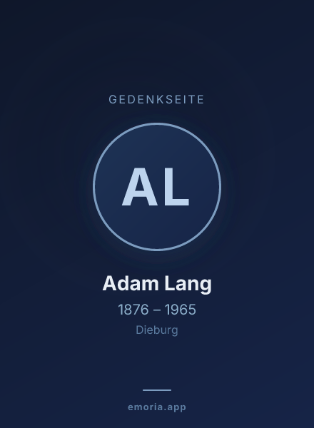Gedenkportrait von Adam Lang