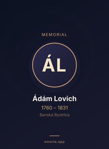 Memorial portrait of Ádám Lovich