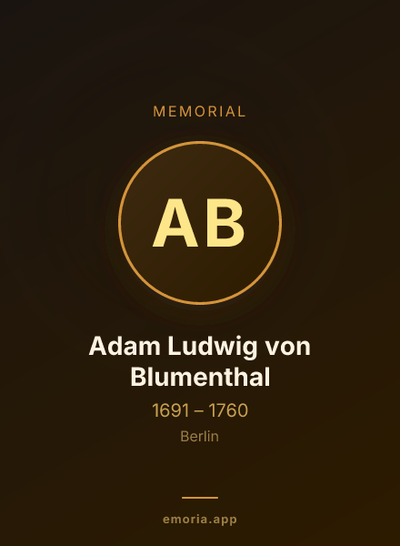 Memorial portrait of Adam Ludwig von Blumenthal