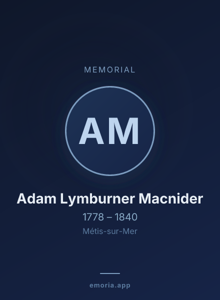 Memorial portrait of Adam Lymburner Macnider