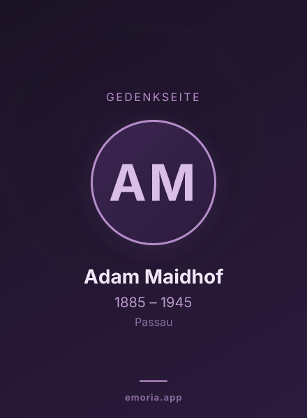 Gedenkportrait von Adam Maidhof