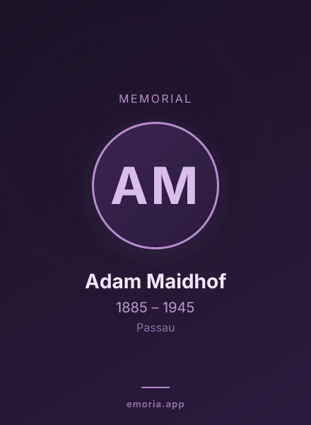 Memorial portrait of Adam Maidhof