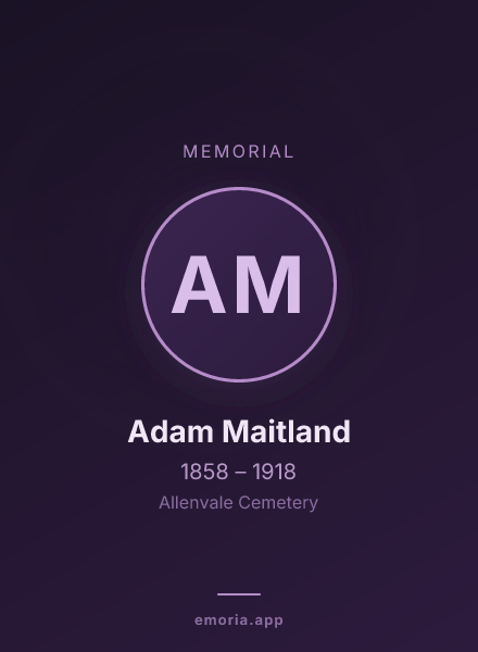 Memorial portrait of Adam Maitland