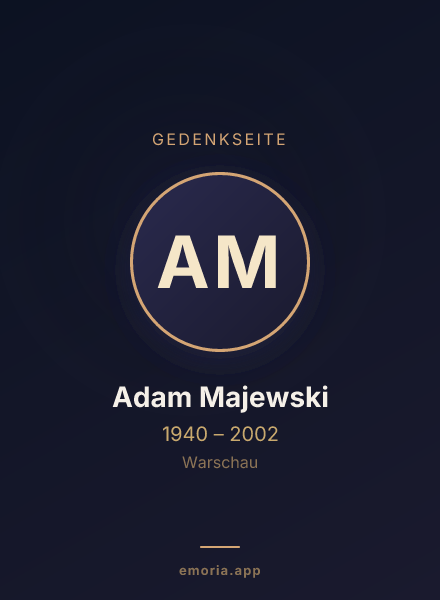 Gedenkportrait von Adam Majewski