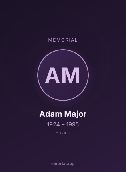Memorial portrait of Adam Major